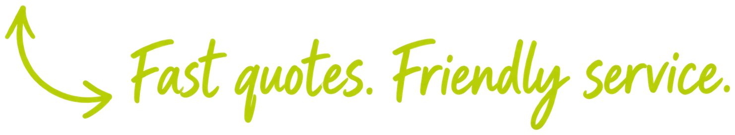 Handwritten note: fast quotes, friendly service — junk removal in Waco, TX